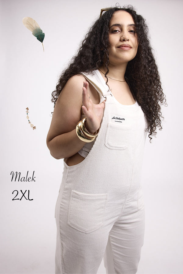 Salopette Velours Blanche 2XL