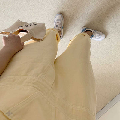 Salopette di Jeans<br> Giallo Pastello