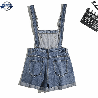 Salopette Corta Jeans Blu Electra