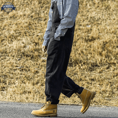 Salopette in Jeans<br> Nera di Rameau