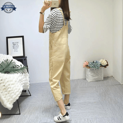 Salopette Courte Couleur Jaune