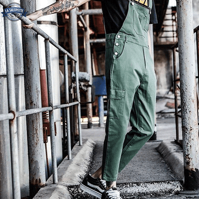 Salopette en Denim Vert Pêcheur