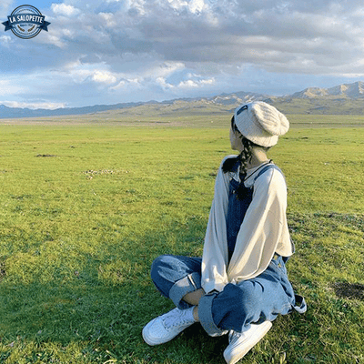 Salopette en Jean Bleu Bohème