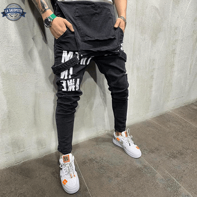 Salopette Jean Noir Masculine