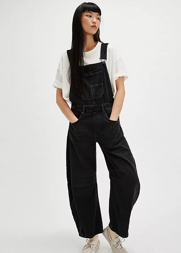 Salopette in Denim Nero Soot
