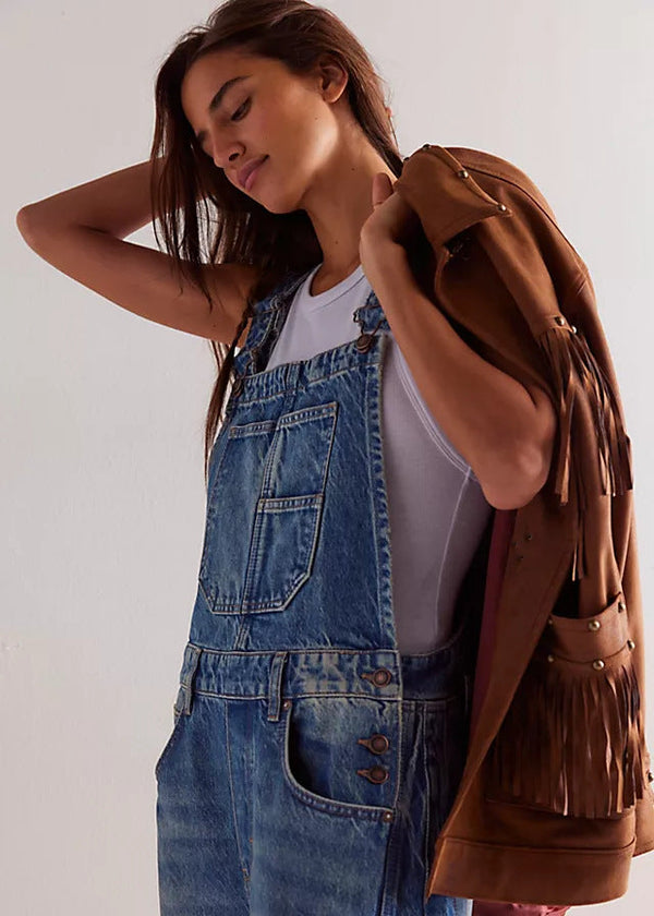 Salopette Jeans a Gamba Larga