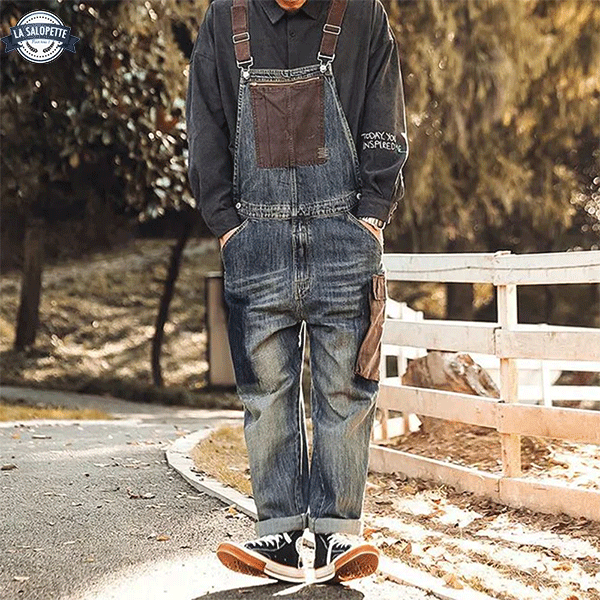 Salopette Larga Stile Retro Fisher
