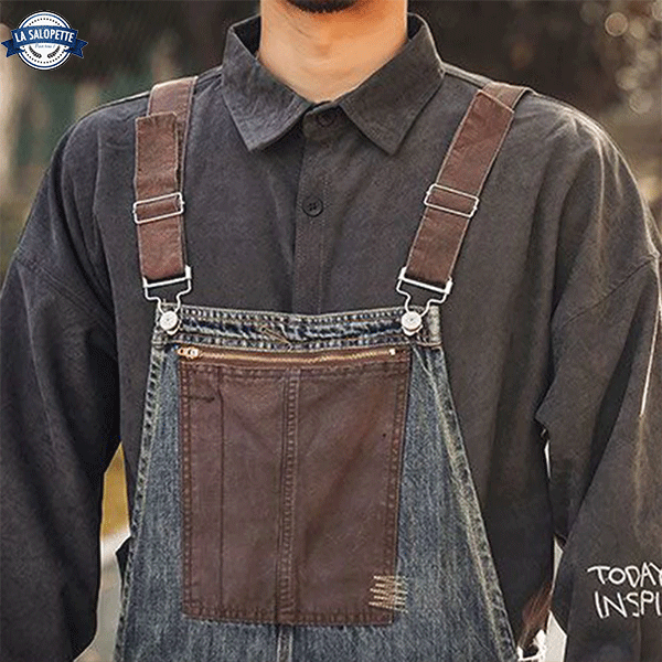 Salopette Larga Stile Retro Fisher