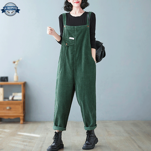 Salopette Vintage Velluto Verde