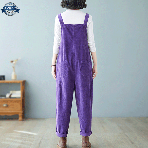 Salopette Vintage Velluto Viola