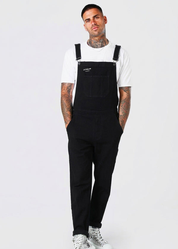 Salopette in Denim Nero Carbone