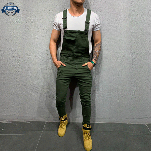 Salopette in Jeans Verde Cachi