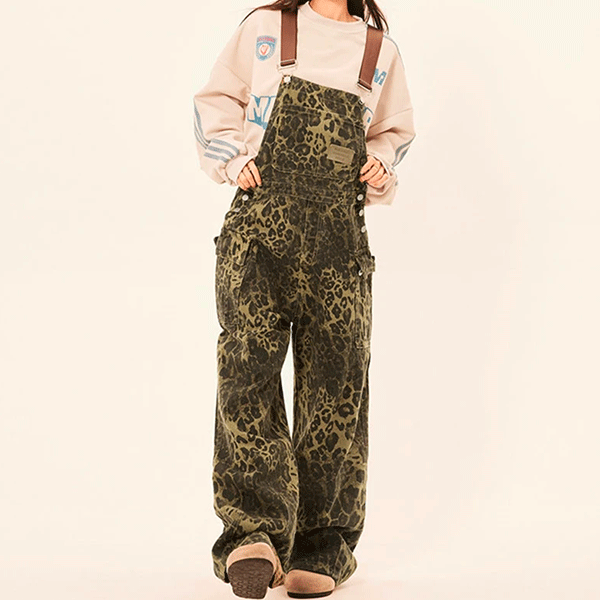 Salopette Vintage Stampa Leopardo