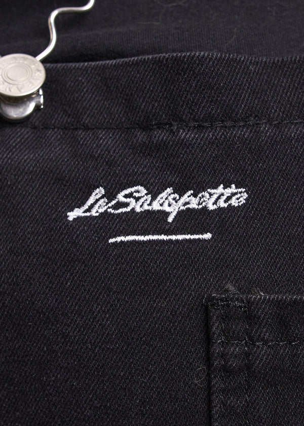 Salopette in Denim Nero Carbone