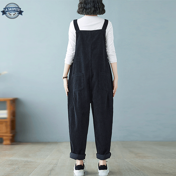 Salopette Vintage Velluto Nero