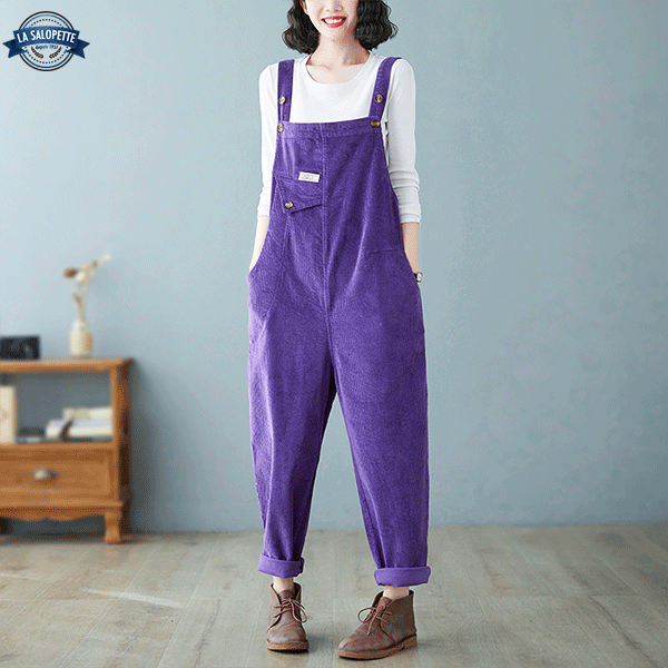 Salopette Vintage Velluto Viola
