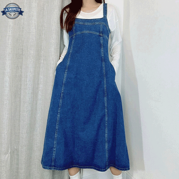 Abito Salopette Blu Indigo