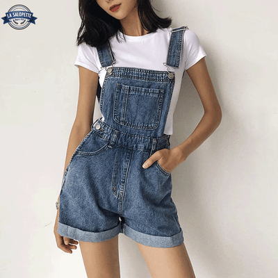 Salopette Corta Jeans Blu Electra