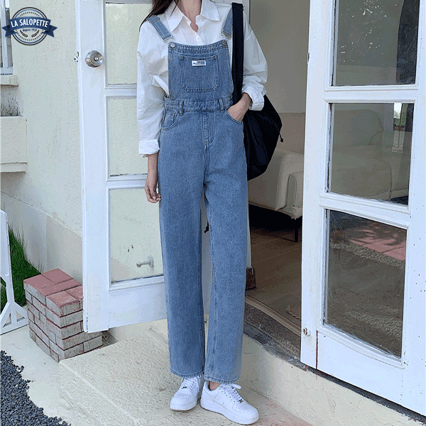 Salopette in Jeans a Vita Alta