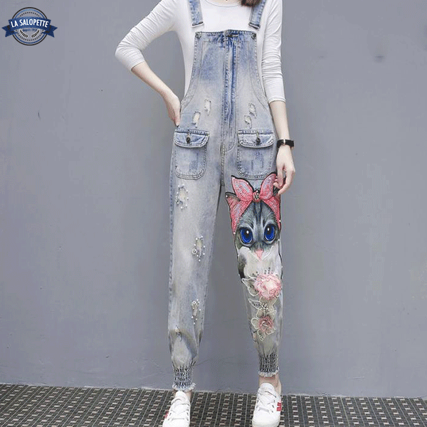 Salopette di Jeans Gatto Rosato