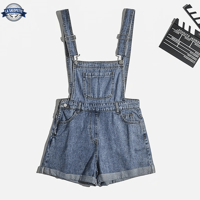 Salopette Corta Jeans Blu Electra