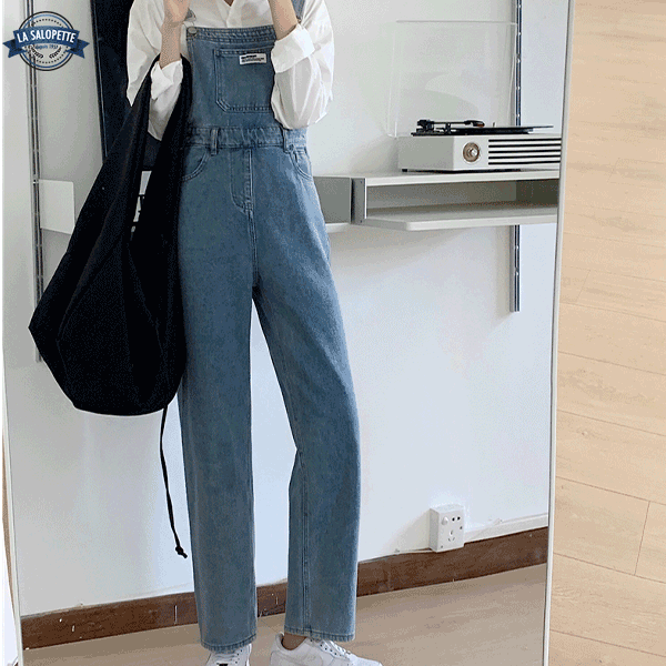 Salopette in Jeans a Vita Alta