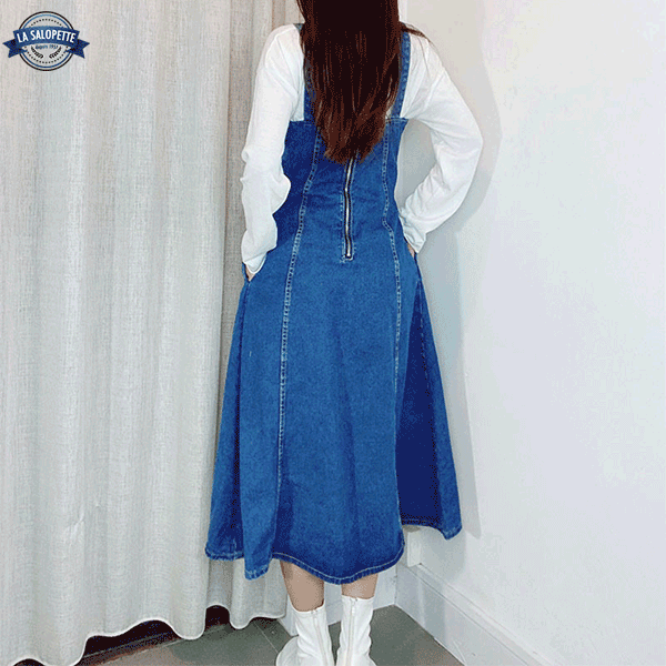 Abito Salopette Blu Indigo