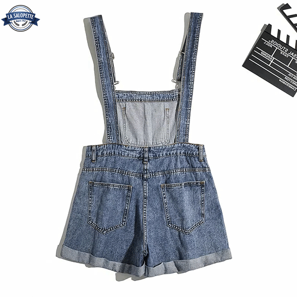 Salopette Corta Jeans Blu Electra