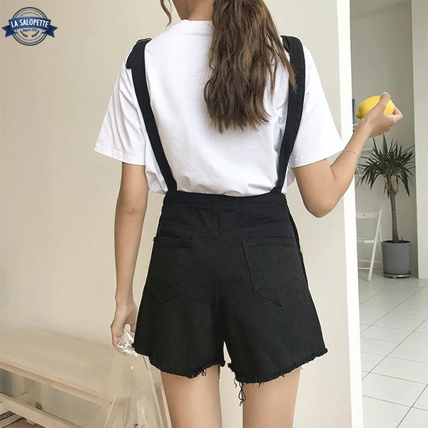 Salopette Corta Liquirizia Stile Donna