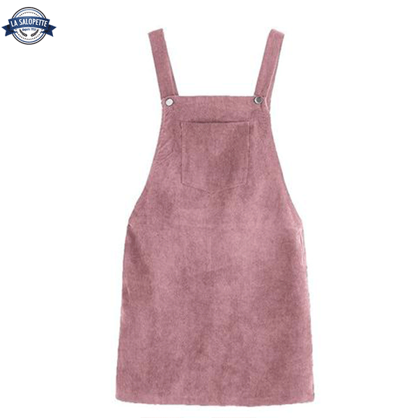 Abito Salopette Velluto Rosa Confetto