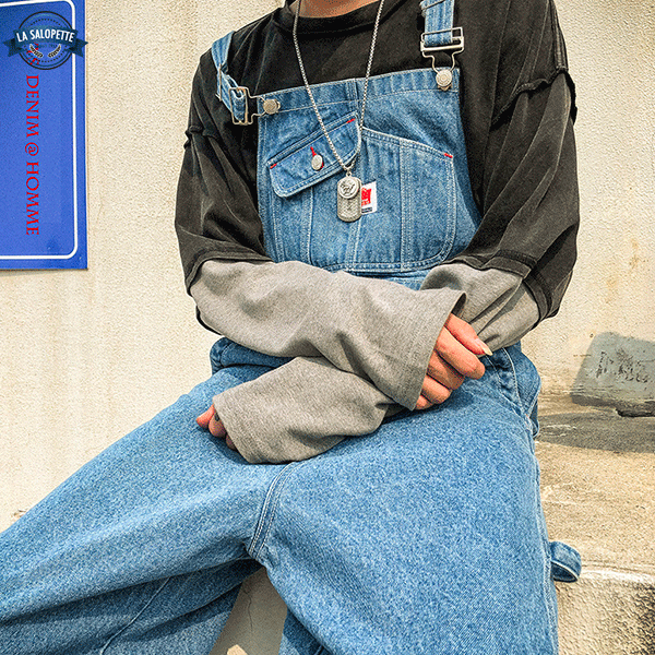 Salopette in Jeans Cargo Old School