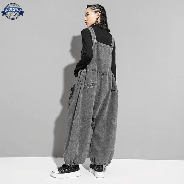 Salopette di jeans Donna Grigia Toshima