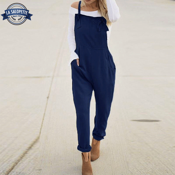 Salopette Vintage Donna Hippie Blu Navy