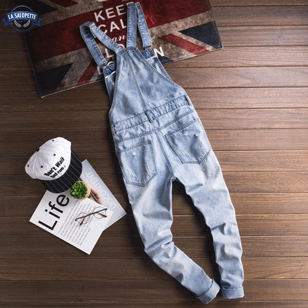 Salopette di Jeans Stile Capitano Uomo