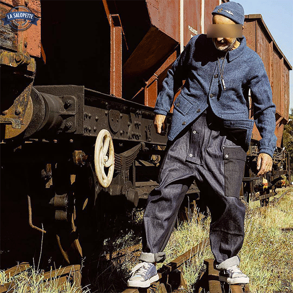 Salopette di Jeans Cargo Baggy Fisher