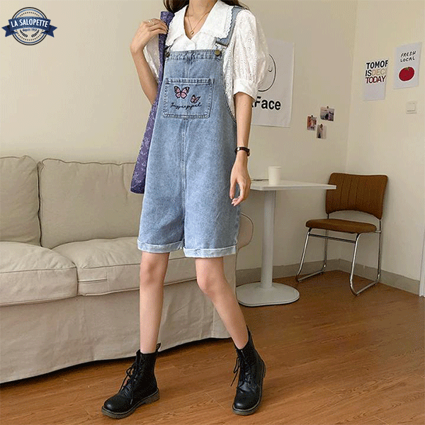 Salopette Corta in Denim Donna Ottawa
