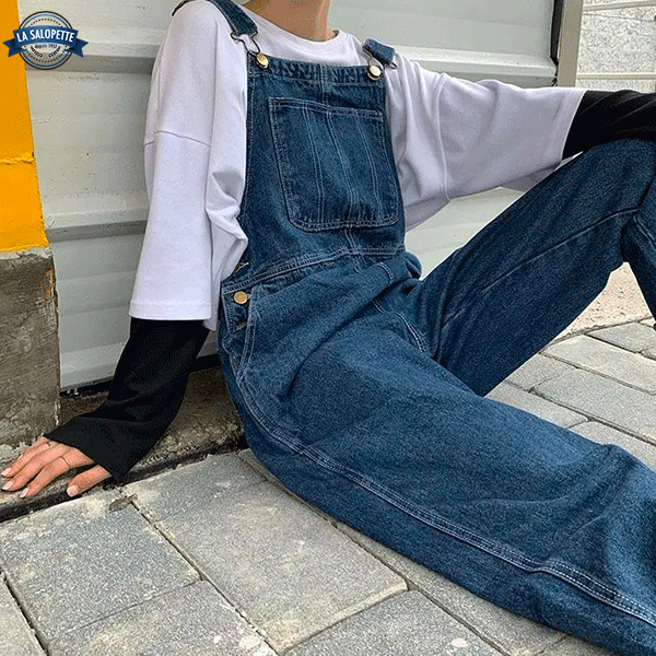 Salopette di Jeans Taglie Forti Oversize