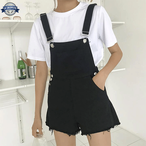 Salopette Corta Liquirizia Stile Donna