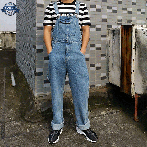 Salopette in Jeans Uomo Kobe con Orlo