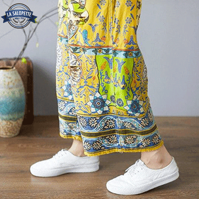 Salopette Jaune Femme Patte d'Éléphant