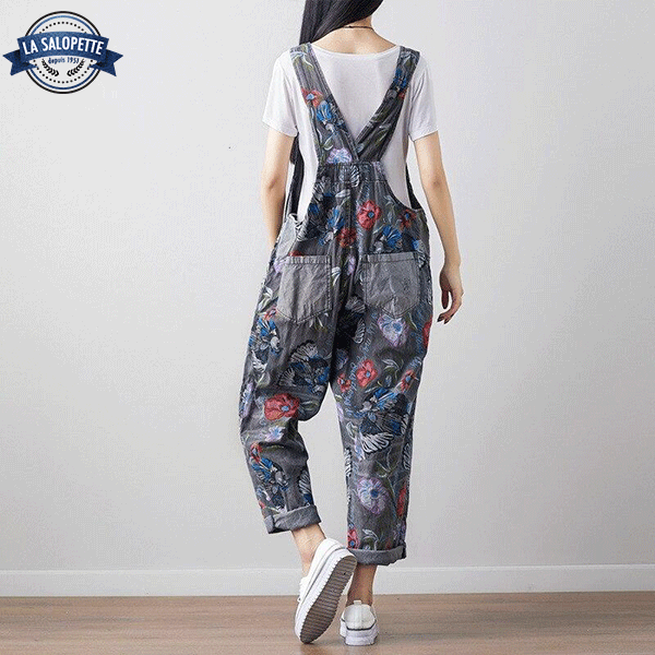 Salopette di Jeans Grigio Kenroku-en