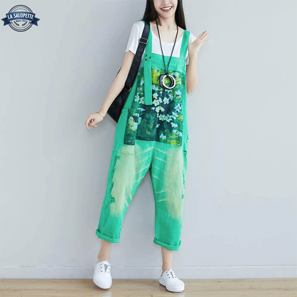 Salopette di Jeans Verde Kawaii