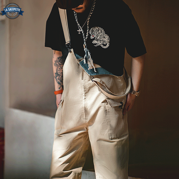 Salopette da Lavoro Beige Oversize