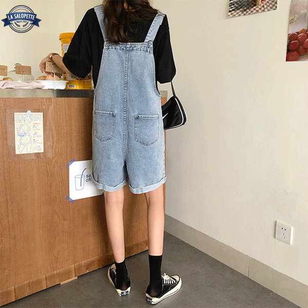 Salopette Corta in Denim Donna Ottawa