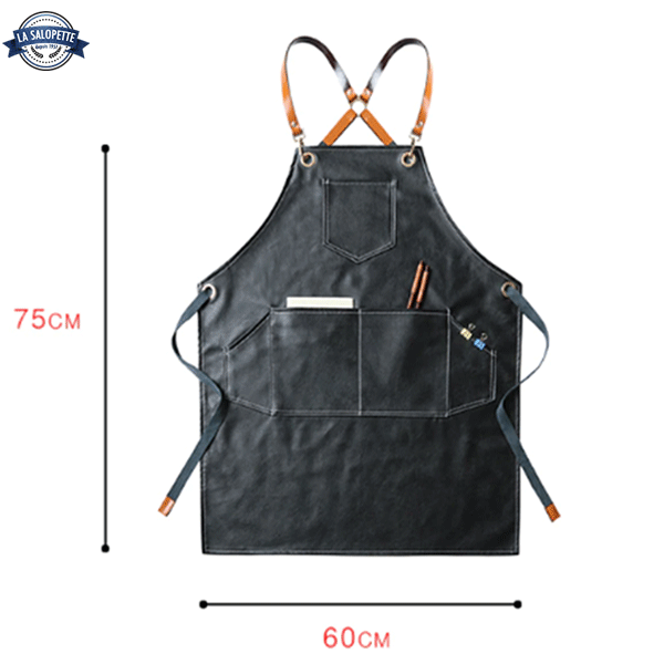 Grembiule da Cucina in Pelle Nera